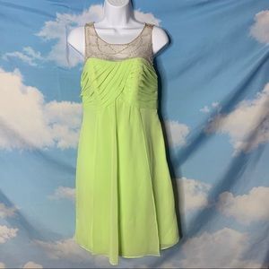 Alfred Angelo- Lime Green Beaded Top Dress